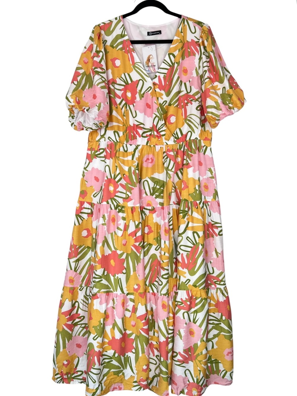 PRETTYGARDEN Summer Floral Maxi Dress Sz XXL Resort Wear Boho Colorful NWT - Picture 4 of 16